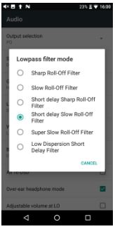 Fiio M15 Complete - Lowpass filter mode