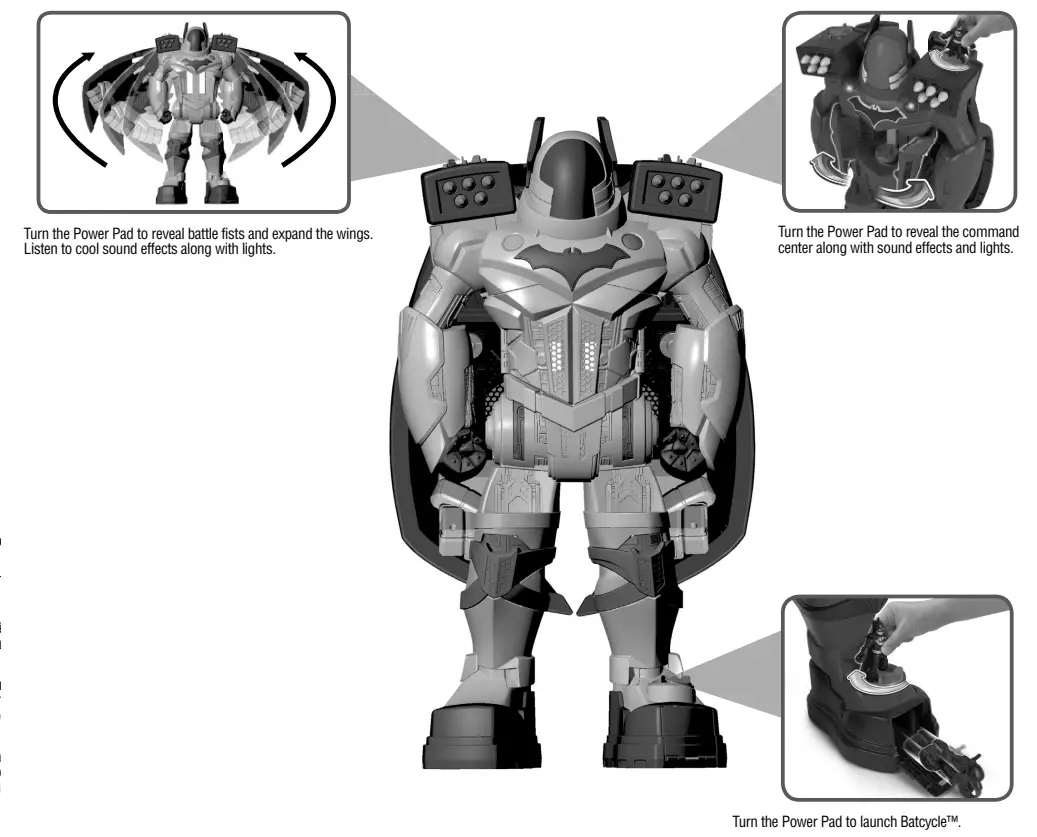 Fisher Price FPM26 Imaginext DC Super Friends Batman Robot Playset Batbot Xtreme -COMBAT