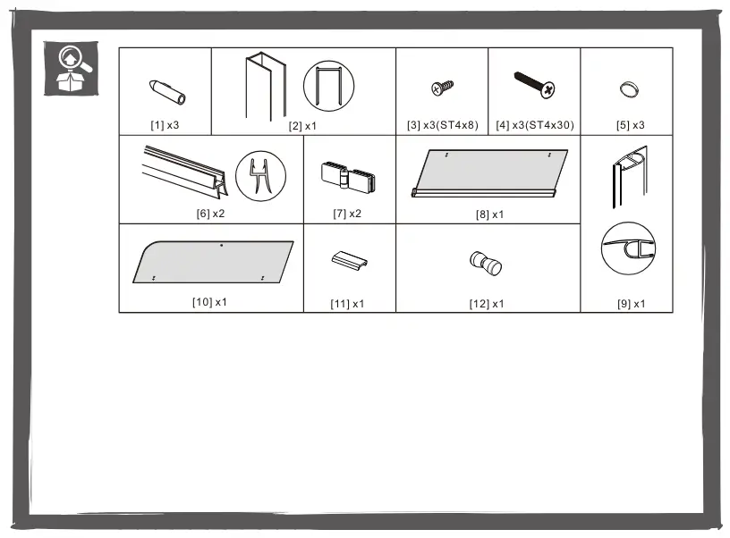 Frameless J28 Foldable Tub Shower Door - figer1