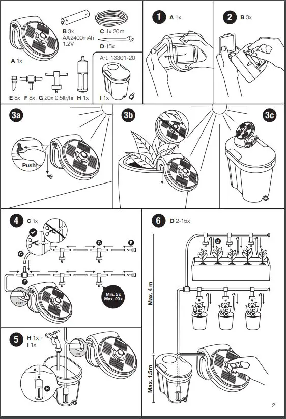 GARDENA 13300 aquaBloom Solar Irrigation Set-FIG2