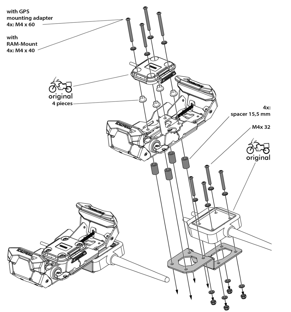 GARMIN Tread Rider Tracker - Mounting instructions