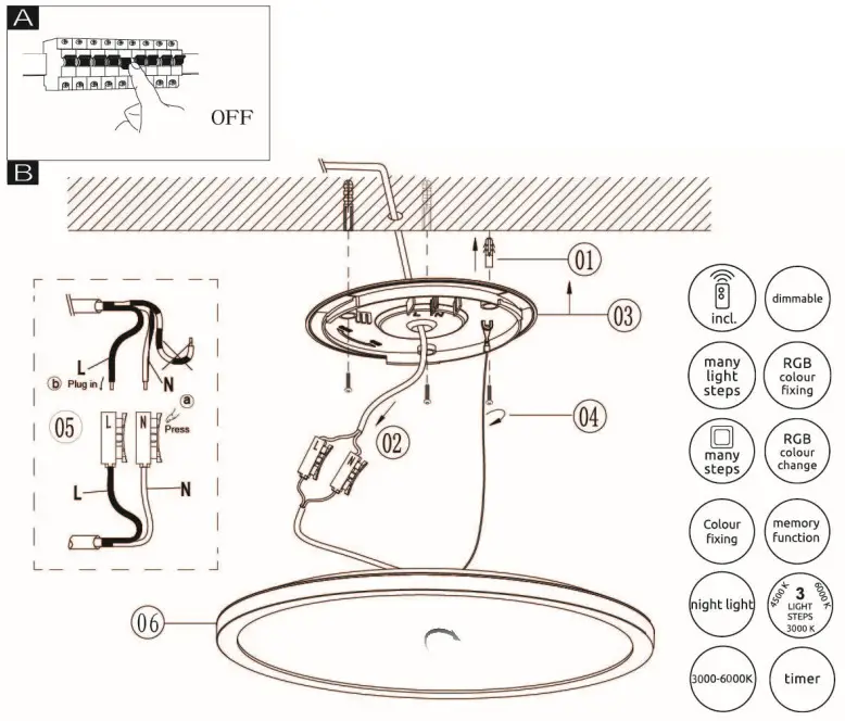 GLOBO 41562-24BRGB Ceiling Light - Fig1