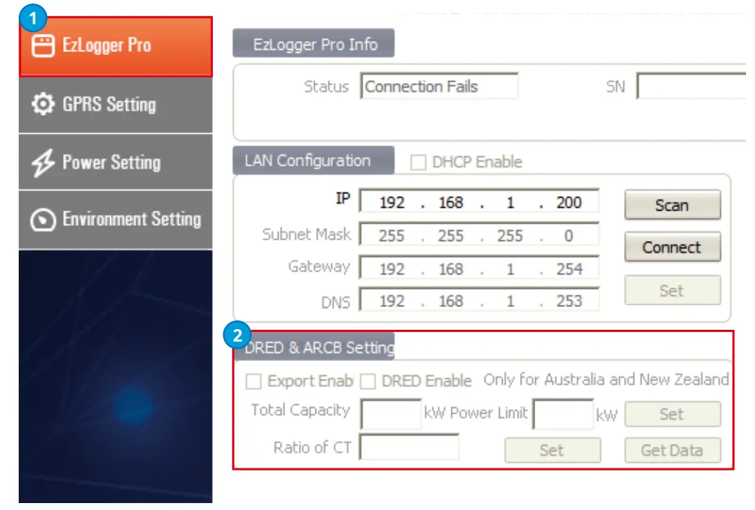 Set the CT parameters using ProMate (system comprised of multiple inverters)
