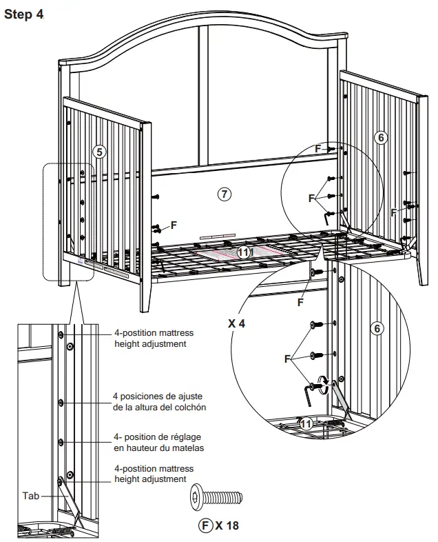 GRACO 04532-111 Wilfred 5-in-1 Convertible Crib - Fig 6