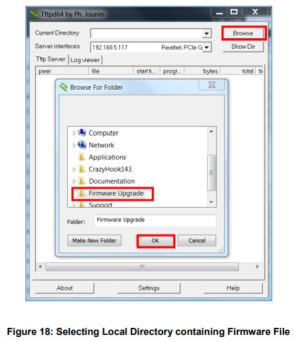 GRANDSTREAM Firmware Upgrade Server Software - Selecting Local Directory containing Firmware File