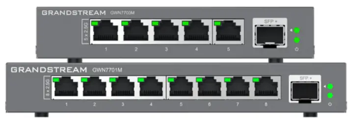 GRANDSTREAM GWN7700M and GWN7701M 5and8 Unmanaged 2 5G Multi Gigabit Port and 1 SFP pus Port Switch