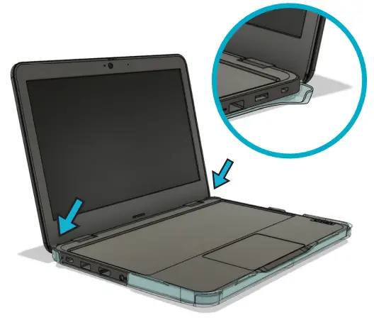 Gumdrop SlimTech for Lenovo 100e 100w Chromebook 3rd Gen - rear clips