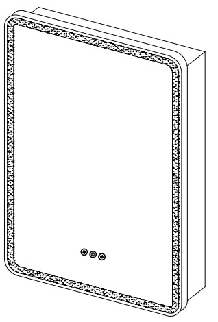 HBEZON BA-0013MC-L 20 Inch Rectangular Iron Small LED Mirror - Step 1