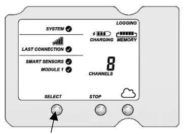 HOBO RXW WL xxx Water Level Sensor Interface - Select button