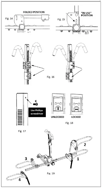 HOLLYWOOD RACKS HR1500 Hitch Mounted Electric Bike Rack - Parts5