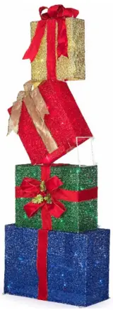 HOME ACCENTS Holiday TY545 2014 4.5 ft Yuletide Lane LED Stacked Gift Boxes