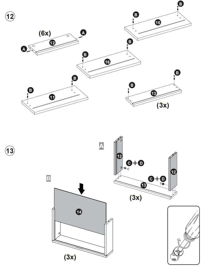 HOMESTOCK 87901 Wall Entertainment Center - assembly 11