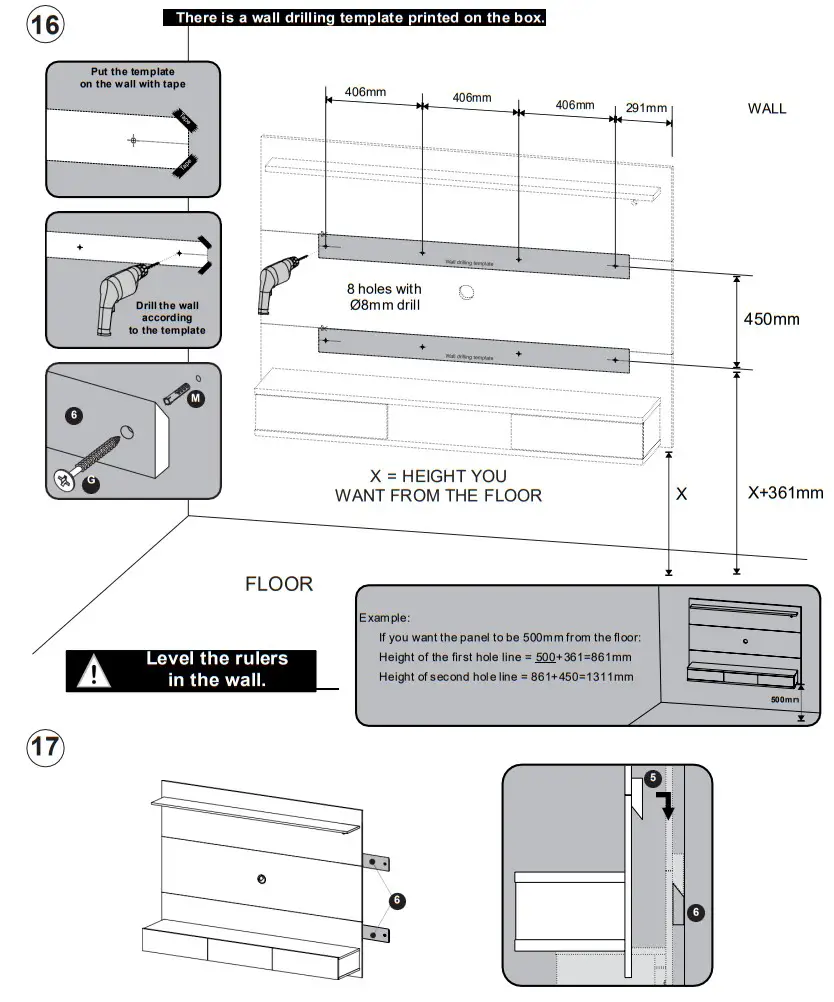 HOMESTOCK 87901 Wall Entertainment Center - assembly 13