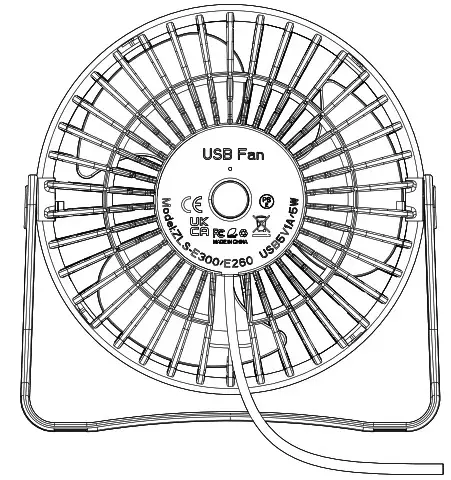 HONYIN E260USB 5 Inch' USB Desk Fan - cover