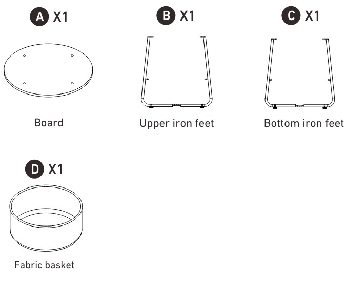 Habitt D-YZ01-WTBG Round End Table - Component Lis