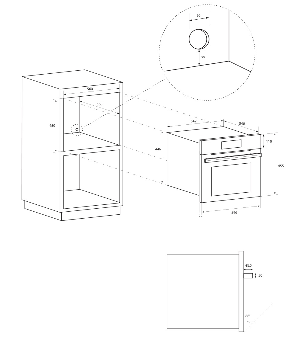 Haier HWO45NB6T0B1 Built-in Compact Microwave Oven - INSTALLING THE OVEN IN THE COUNTER