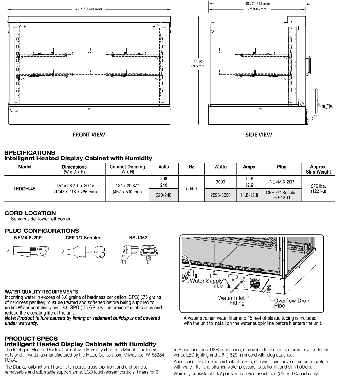 Hatco IHDCH-28 Intelligent Heated Display Cabinet with Humidity - IHDCH-45 Overview