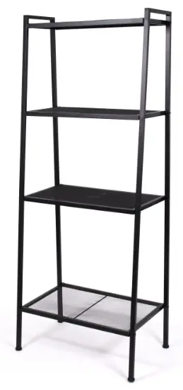 Humble Crew UT76641 Black 4 Tier Metal Storage Shelving Rack  -