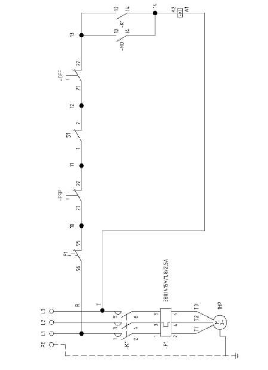 IBE PS500 Table Top Pizza Sheeter - Electrical Wiring Diagram