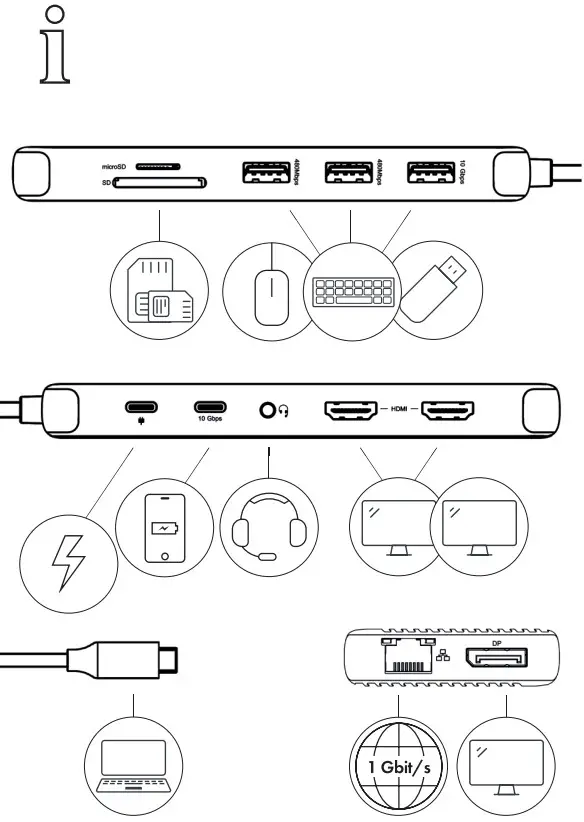 ICY BOX IB DK4060 CPD Mobile USB Type C Notebook Docking Station - Figure 2