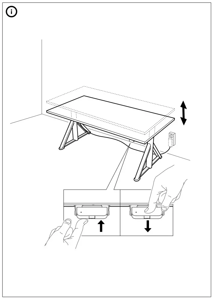 IKEA 104875 IDÅSEN Desk Brown Dark Gray - Installation