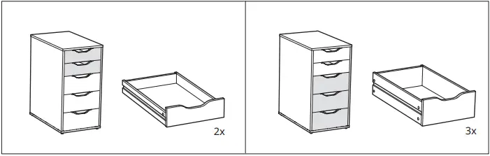 IKEA ALEX Drawer Unit White B22b