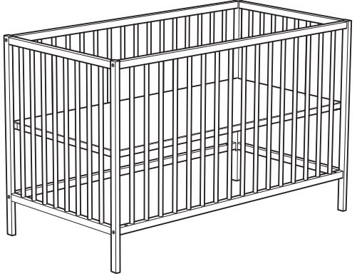 IKEA SNIGLAR Crib Beech, 27 1-2x52-PRODUCT