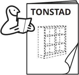 IKEA TONSTAD Sideboard Oak Veneer 121x47x90 cm - e25