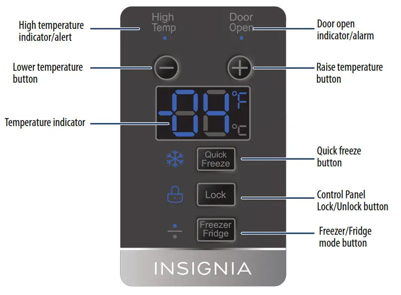 INSIGNIA 17 or 21 Cu. Ft. Upright Convertible Freezer - Touch pad controls