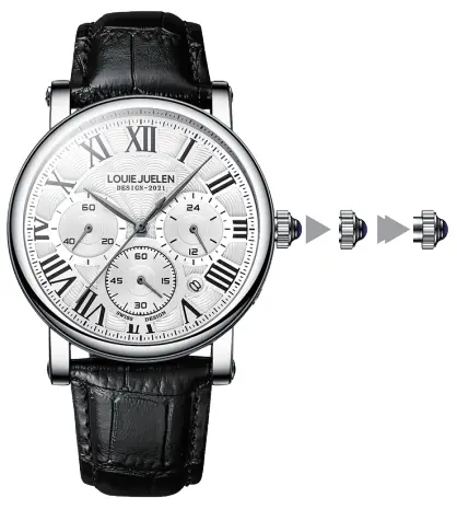 INTELIVE 17283 Mens Stainless Steel Fashion Business Quartz Watch - adjust time