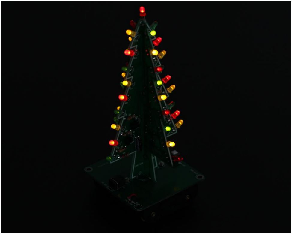 Icstation CTR-30 R G Y LED Audio Flash Christmas Tree DIY Kit User Manual - Effect demonstration