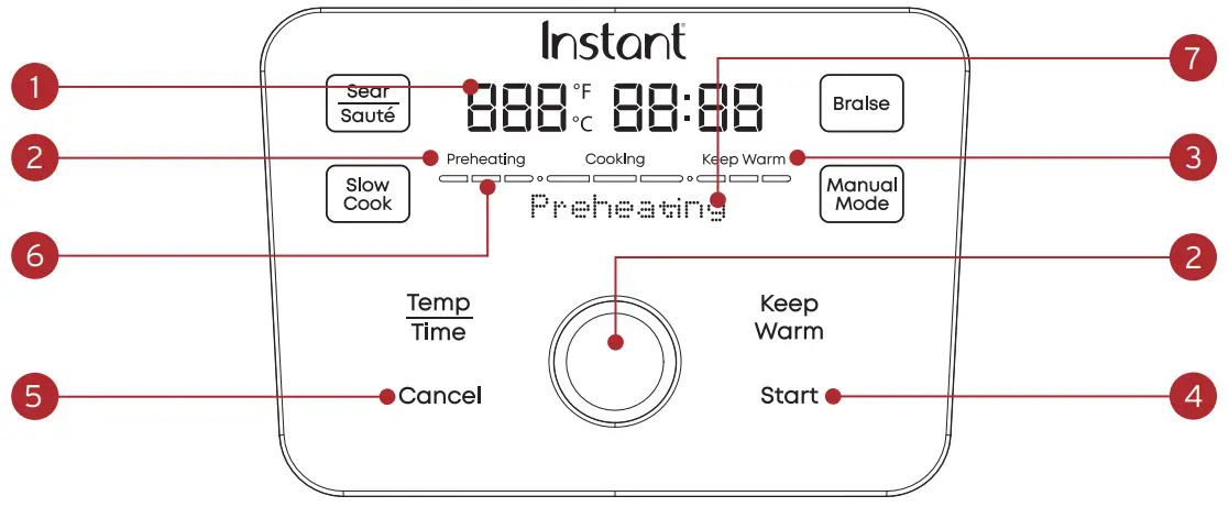 Instant Pot 140 0055 01 Precision Dutch Oven - Control panel