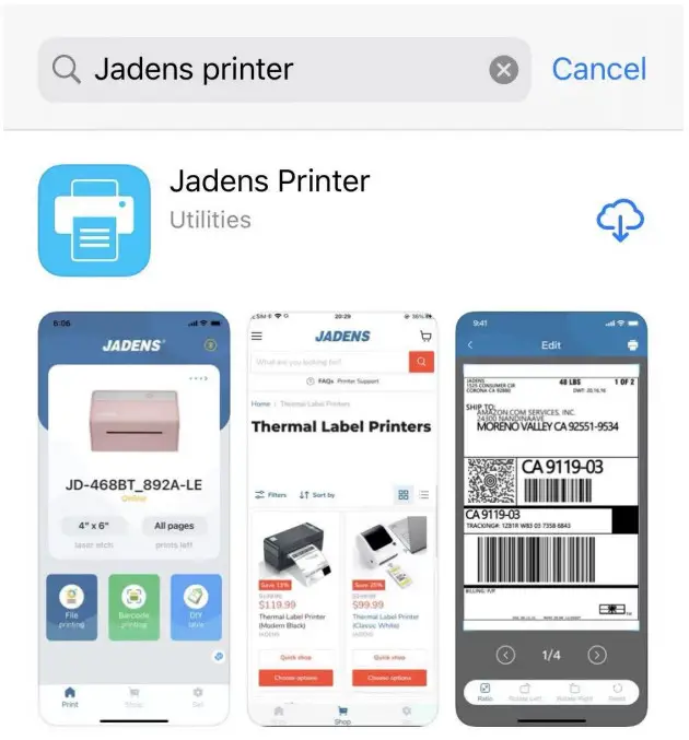 JADENS Bluetooth Thermal Label Printer - Figure 1