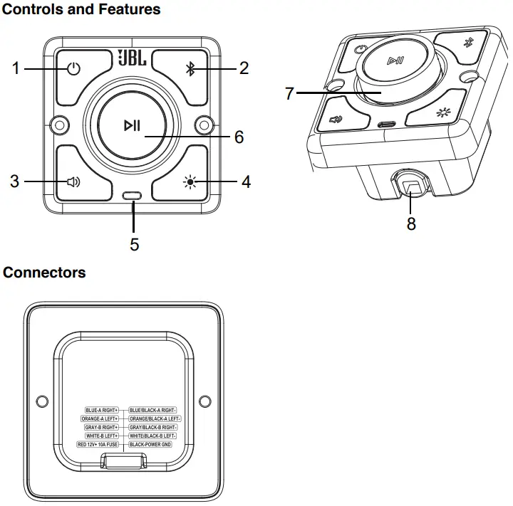 JBL BS 2708 Bluetooth Speaker  - Controls
