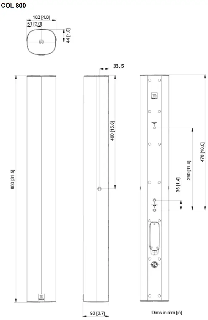 JBL COL800 COL Column Speaker - fig 20