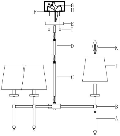 JONATHAN Y JYL9918 Cillian 27 Inch 6-Light Brass Gold-Clear Mid-Century Modern Iron LED Chandelier-FIG 3