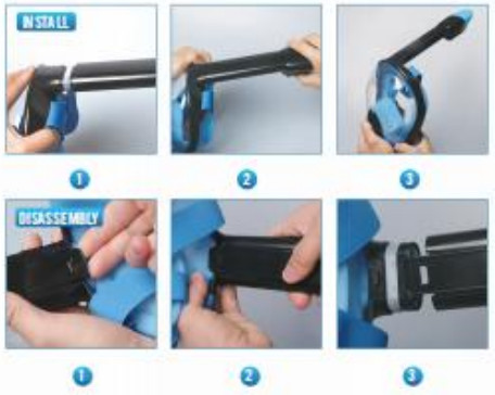 JRing Snorkeling Mask with Side Breathing System - plug in type