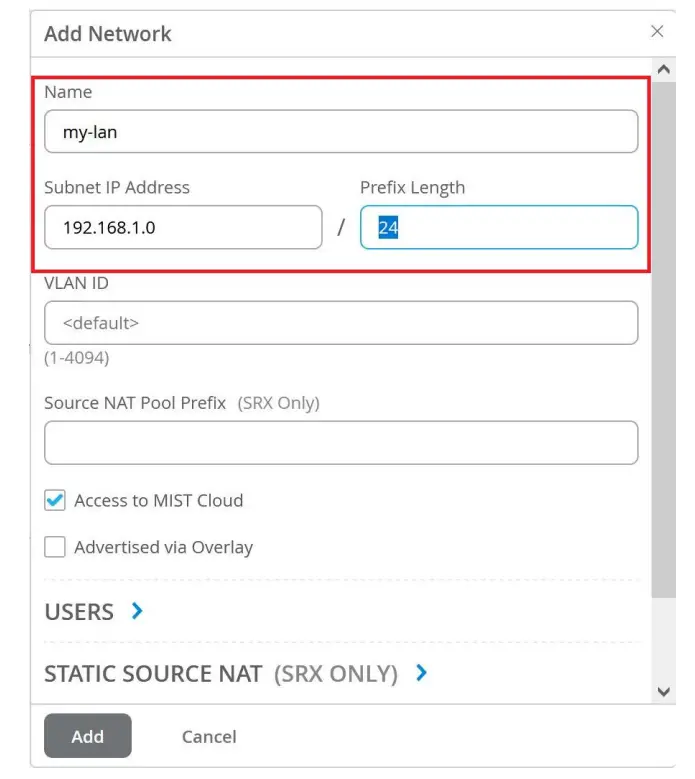 Add the Network