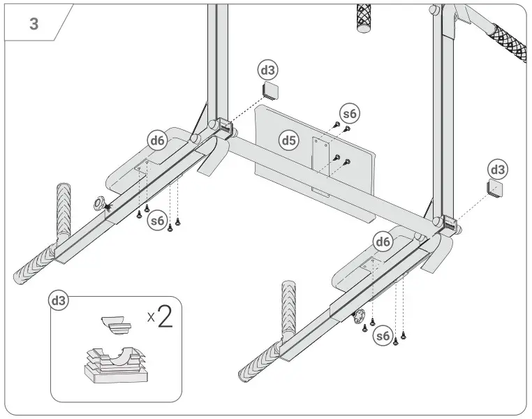 K-SPORT KSSL080-3 Pole Trees Jaw Pull with Dip Stand - Installation 3