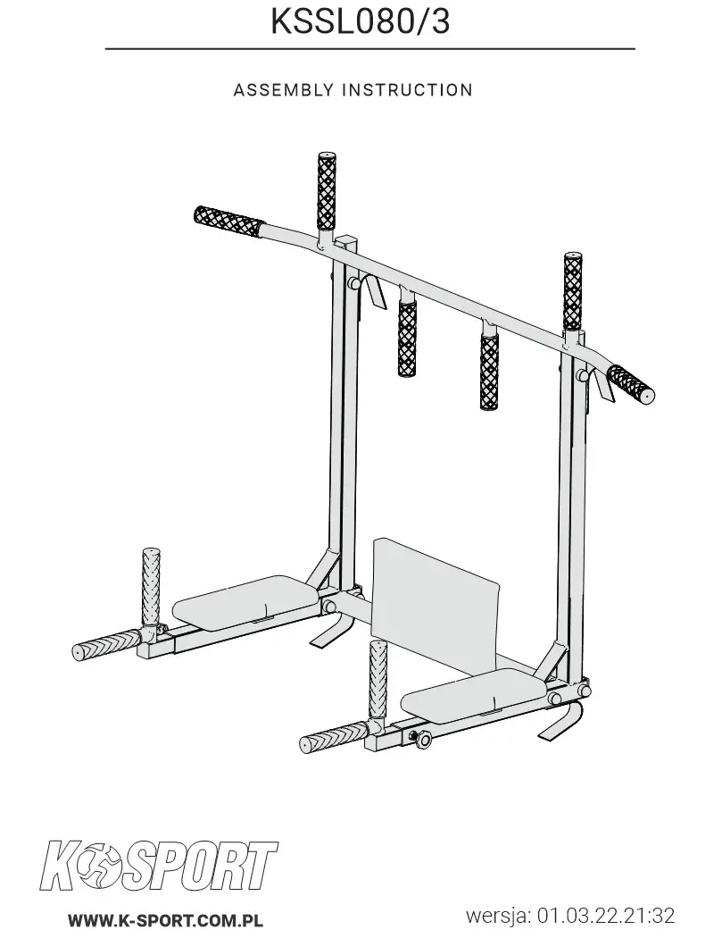 K-SPORT KSSL080-3 Pole Trees Jaw Pull with Dip Stand Instruction Manual