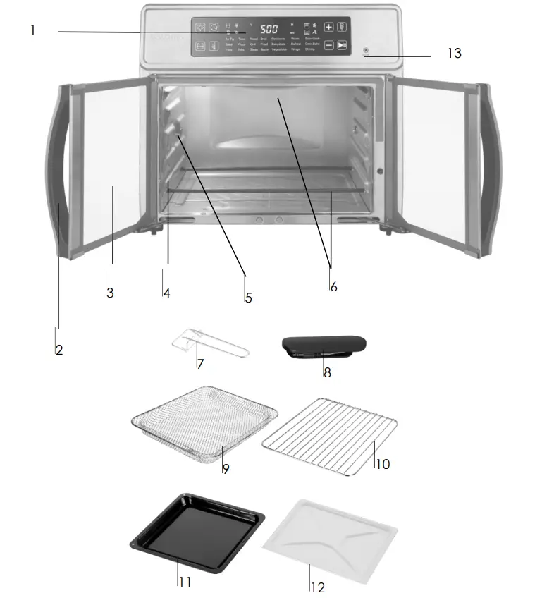 KALORIK AFO 52233 SS MAXX Advance 26 Quart Digital Air Fryer Oven - PARTS
