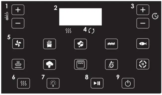 KALORIK FT 52328 SS Full Touchscreen Air Fryer with Window - Control Panel