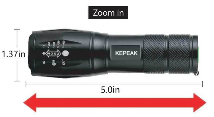 KEPEAK T6 Flashlight - zoom in