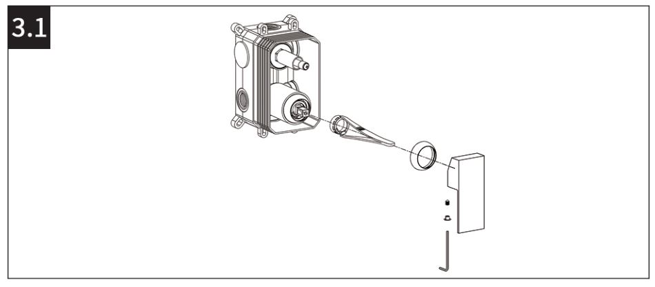 KES XB6300-BK Black Shower Faucet Set Shower System with Tub Spout - ADJUST TEMPERATURE LIMIT STOP