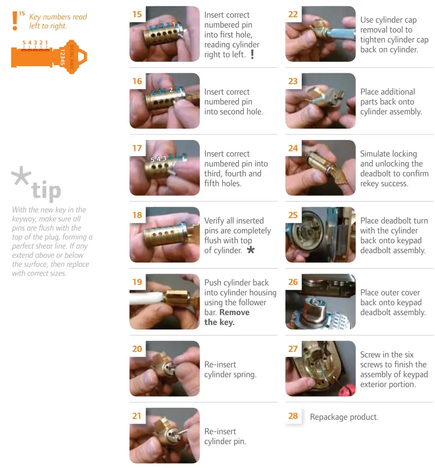 KEYPAD DEADBOLT REKEYING INSTRUCTIONS 2