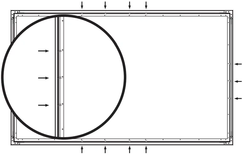 KHOMO GEAR B0BYBBGPFY Fixed Frame Projector Screen - facing down frame