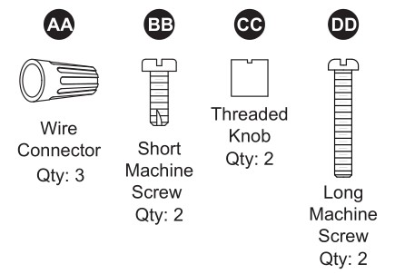 KICHLER 38204A Semi-Flushmount Ceiling Fixture - HARDWARE CONTENTS