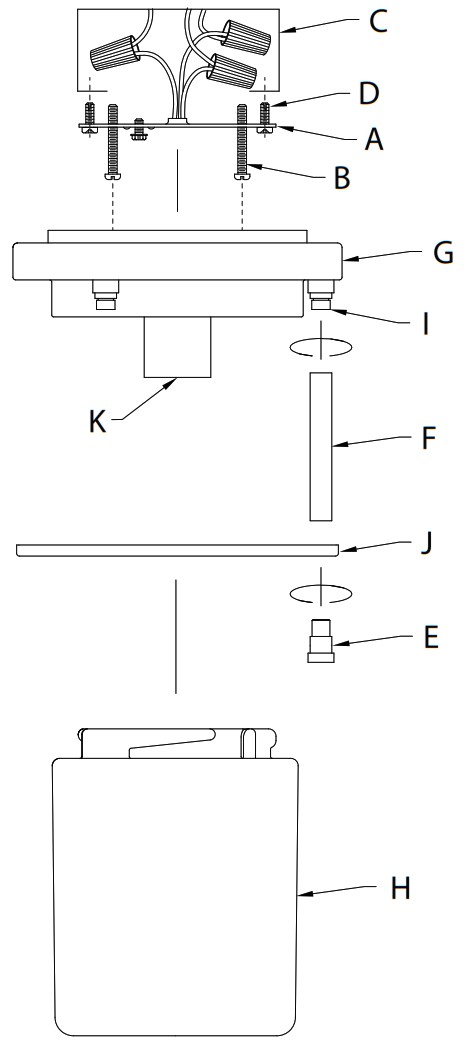 KICHLER 52596PN Brit Flush Mount Ceiling Light - FIXTURE DIAGRAM 1