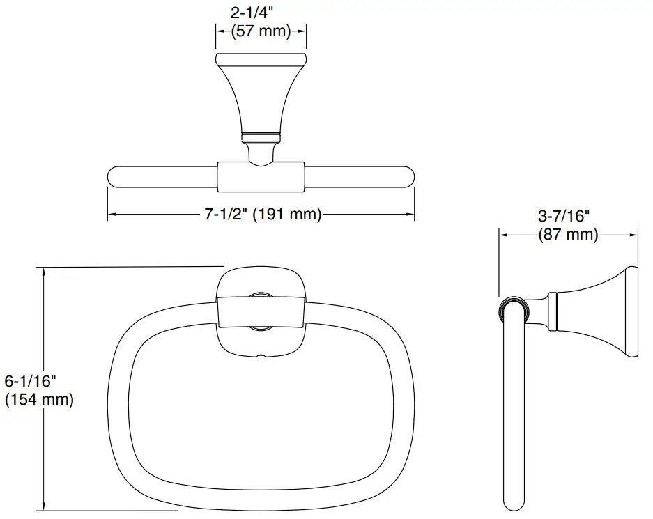 KOHLER K-REC28011 Closed Gold Towel Rings - Fig 1