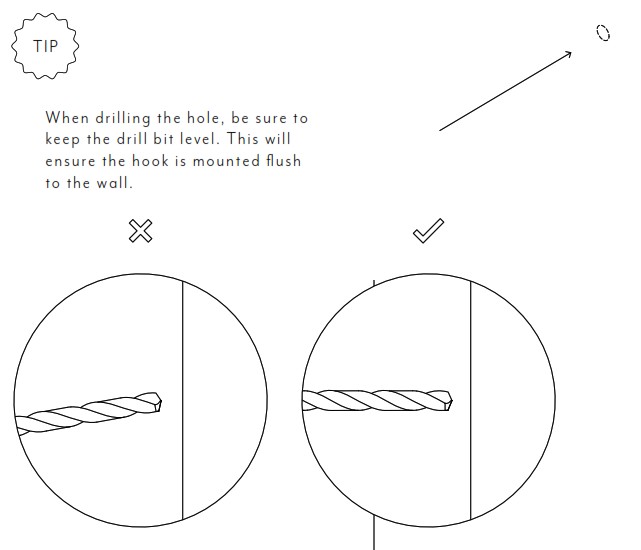 KROFT Wooden Wall Hook - drilling